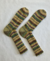 handgestrickte Socken gelb / grün Gr. 42/43 (Nr. 42)